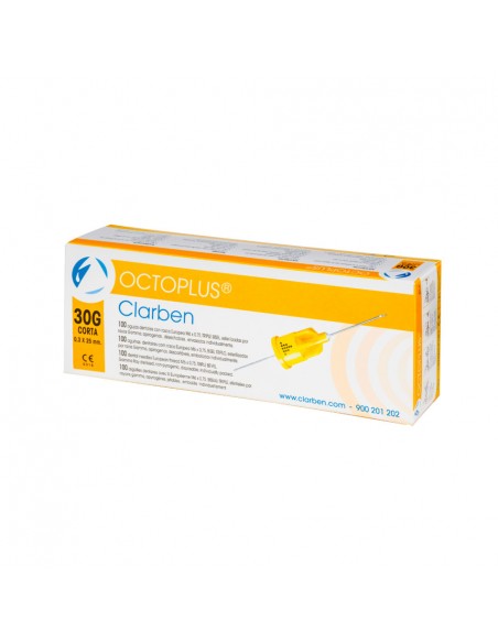 Aguja Octoplus 30G corta 0,3 x 25 mm. (100 uds.)