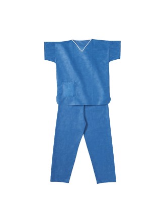 Pijama desechable SMS Azul (Cuello pico)