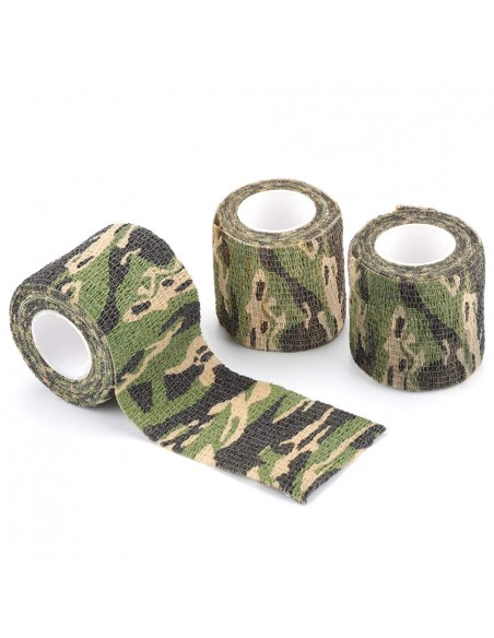 Venda elástica cohesiva verde camuflaje 5 cm x 4.5 m.