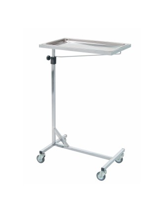 MESA MAYO Rodable acero inox. 59x39 cm. Regulable altura