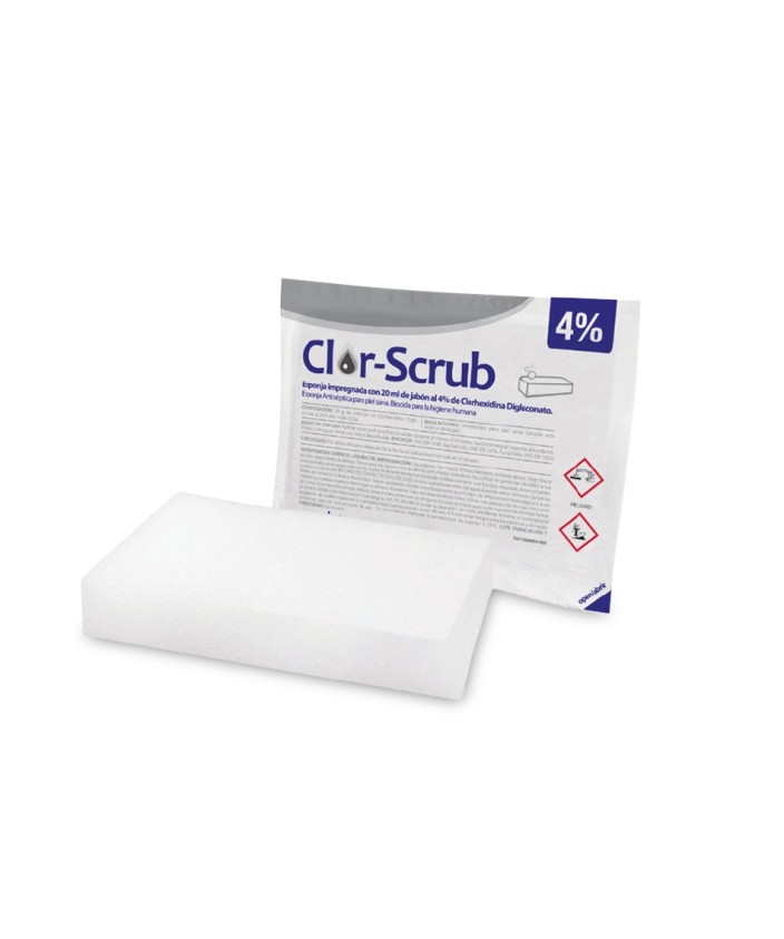 Esponja con 20 ml solución jabonosa Clorhexidina 4%