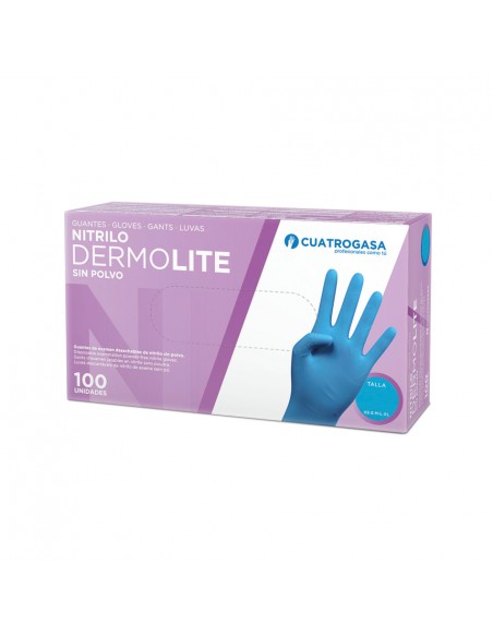 GUANTES Nitrilo DERMOLITE azul (100 uds)