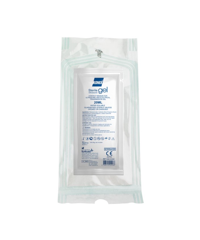 Gel ultrasonidos Estériles en Sobres 20 ml.  (caja 48 uds)