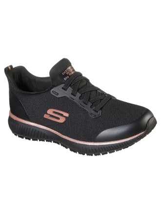 Zapatilla trabajo Skechers Squad Mujer Negro/Rosa