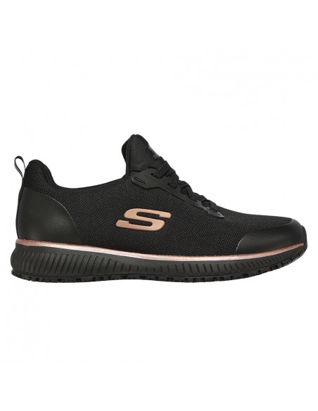 Zapatilla trabajo Skechers Squad Mujer Negro/Rosa