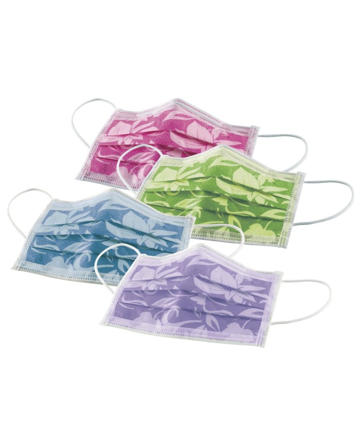 MASCARILLA FLORAL rectangular c.gomas 3 capas (caja 50 uds.)