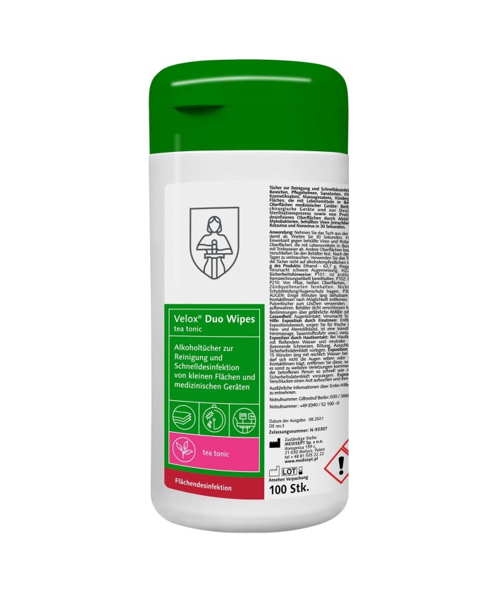 Toallitas desinfectantes con Alcohol Velox 100 uds.