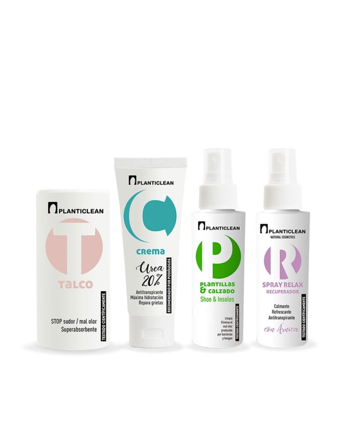 Pack Antitranspirante (Planticlean + Spray Relax + Talco + Crema 20% Urea)