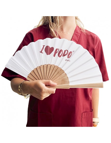 Abanico varilla madera "I LOVE PODO"
