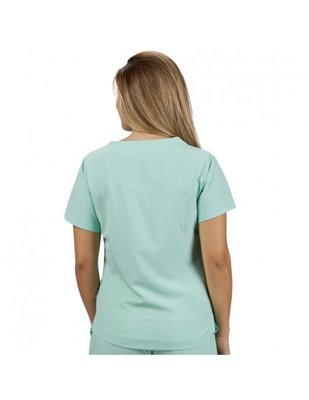 Casaca Mujer Rosalia Verde Agua | Microfibra clínica