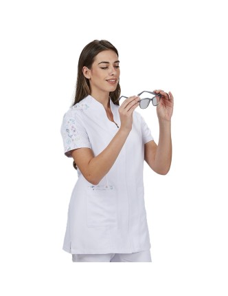 Casaca Mujer cuello chimenea Dunia Cremallera Blanco 2