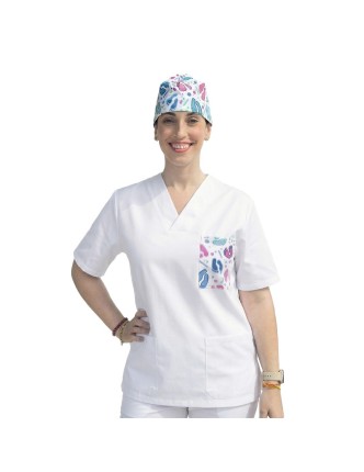 Casaca Unisex Blanco con Bolsillo Pies