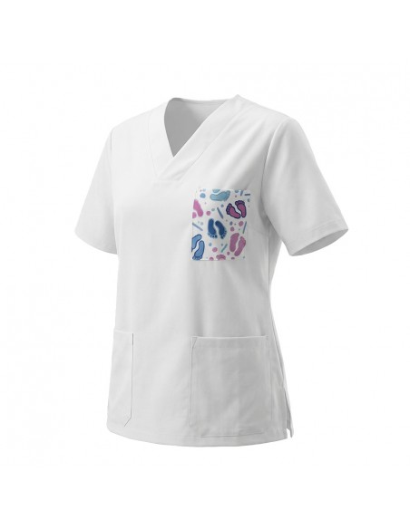 Casaca Unisex Blanco con Bolsillo Pies