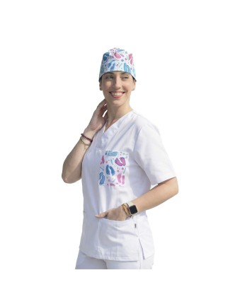 Casaca Unisex Blanco con Bolsillo Pies 2