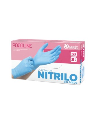 GUANTES Nitrilo Azul PODOLINE (100 uds.)