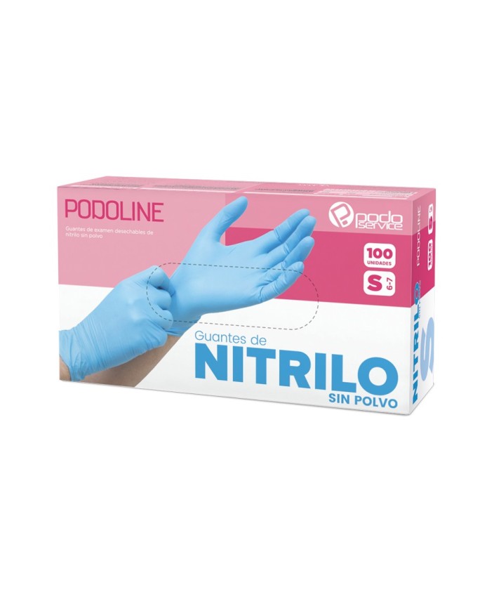 GUANTES Nitrilo Azul PODOLINE (100 uds.)
