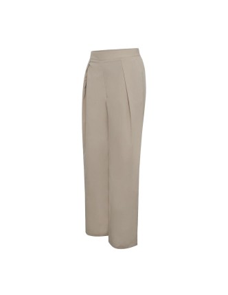 Pantalón Mujer Recto con pinzas Color Arena 2