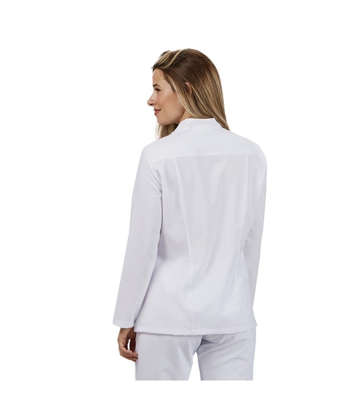 Blusa Mujer Manga Larga con botó oculto Blanco