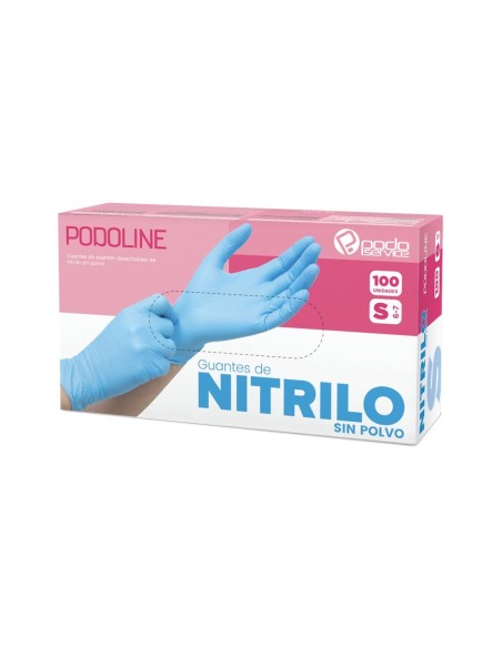 GUANTES Nitrilo Azul PODOLINE (100 uds.)